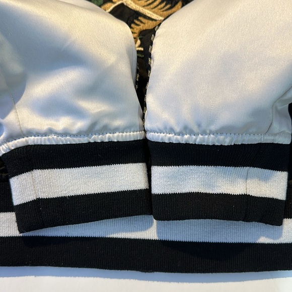 VANS Souvenir Satin Embroidered Jacket with Tigers and Palm Trees Black Size M - Picture 13 of 15